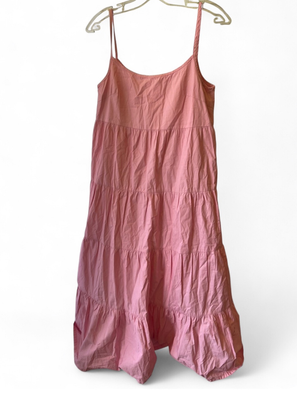 Bubble Gum Pink Tiered Spaghetti Strap Sundress